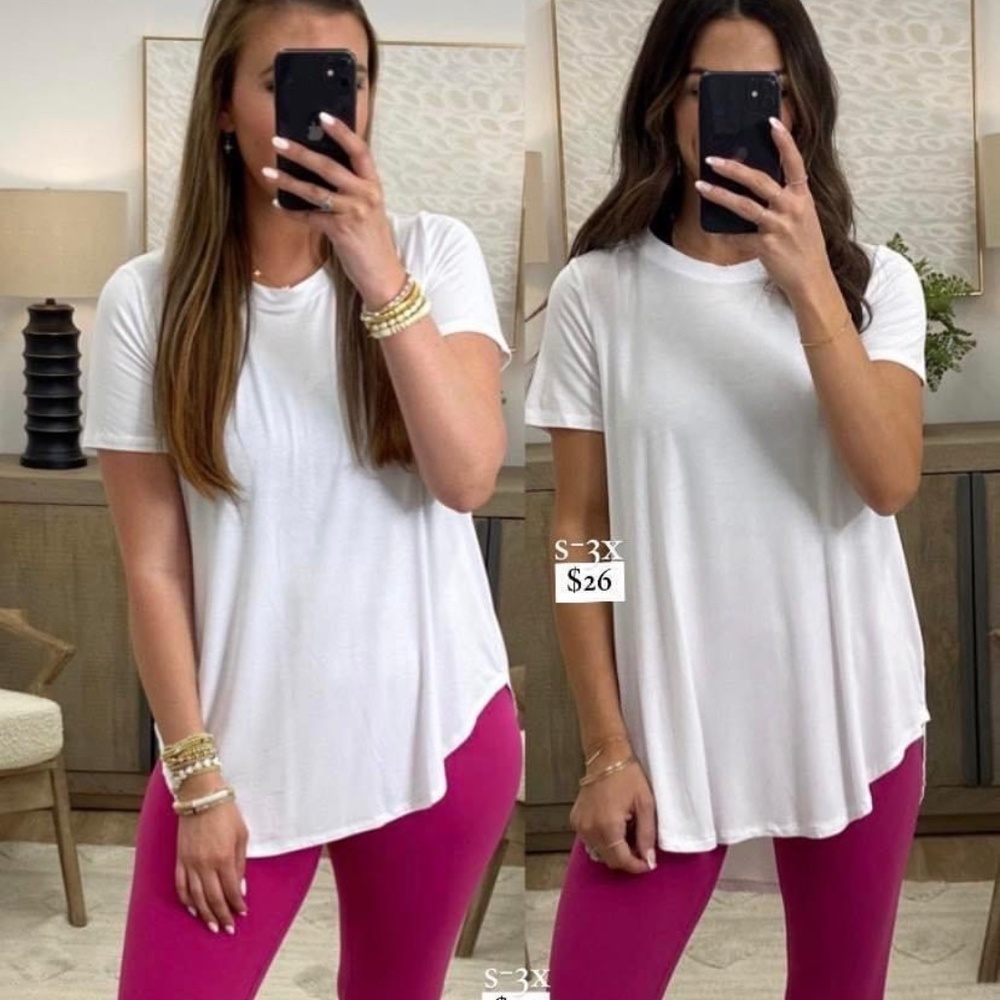 NWOT Shop Talulah White Scoop Hem Tee 1X